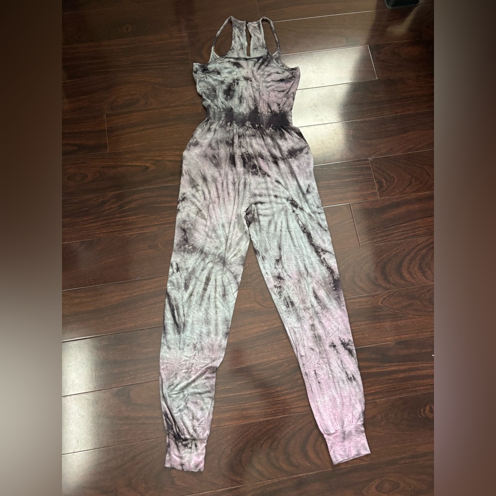 Tie-Dye Jumpsuit Black and Purple XS